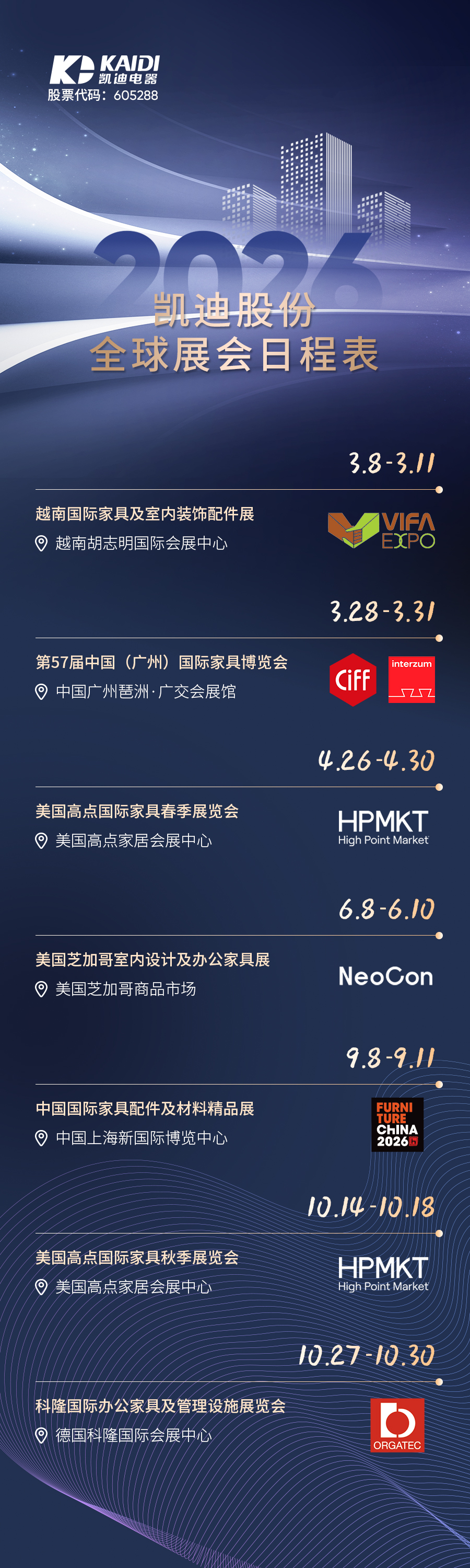 2026星空体育·(StarSky Sports)官方网站股份全球展会日程表（中文）